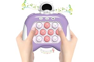 WOWSOME Upgraded Fast Push Game, Pop lt Game Light Up Fidget Toy Pocket Game for Kids Ages 3-12, Handheld Game Sensory Toy with 4 Modes Party Quick Push Fidget Toys, Birthday Gifts for Kids Boys Girls(Purple)