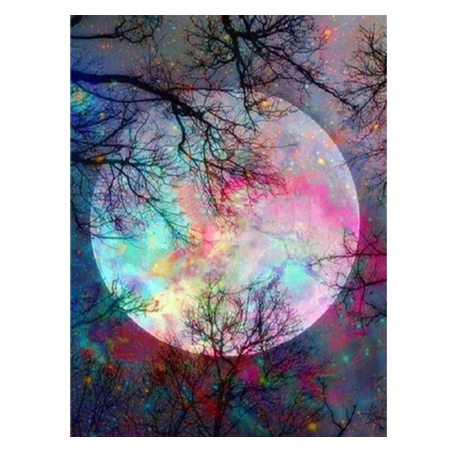 pix Simple Wall Painting Art Moon aneco diy 5d diamond painting bright