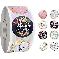 Thank You Stamp 500 Pcs Thank You Stickers - 2 Inch Round Labels With 7 ...