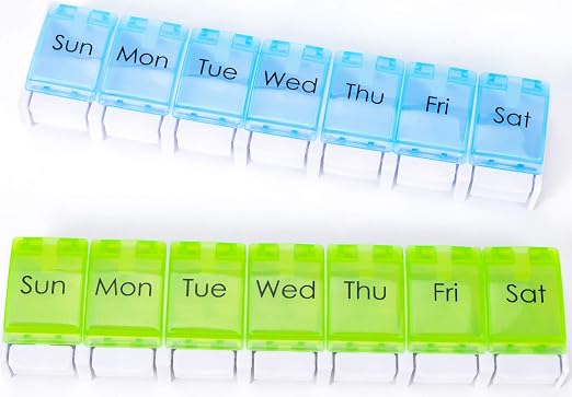 Amazon.com: Daily Pill Organizer 2 Times a Day, Weekly Pill Cases