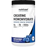 Nutricost Creatine Monohydrate Powder (Blue Raspberry), 500 Grams (1.1 LBS)