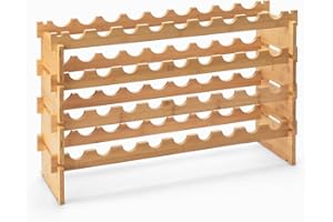 �鶹�� Basics Stackable Natural Bamboo Wine Rack, 36 Bottle Capacity