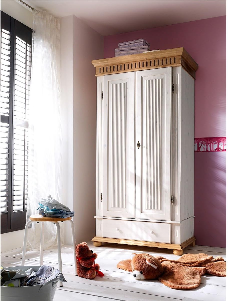 Mobelando Babyschrank Kinderzimmerschrank Kleiderschrank Schrank Baby Holz Helsinki Ii Amazon De Kuche Haushalt