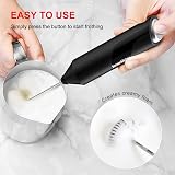 Bonsenkitchen Milk Frother Handheld Electric Foam Maker with Stainless Whisk view 3