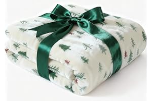 CGK UNLIMITED Ultra Soft Fleece Blanket Throw Size - Christmas Flannel Fleece Luxury Throw Blanket - Lightweight Throw for Couch, Bed, Chair - Warm & Breathable - Cozy Microplush Bedding - Christmas Trees