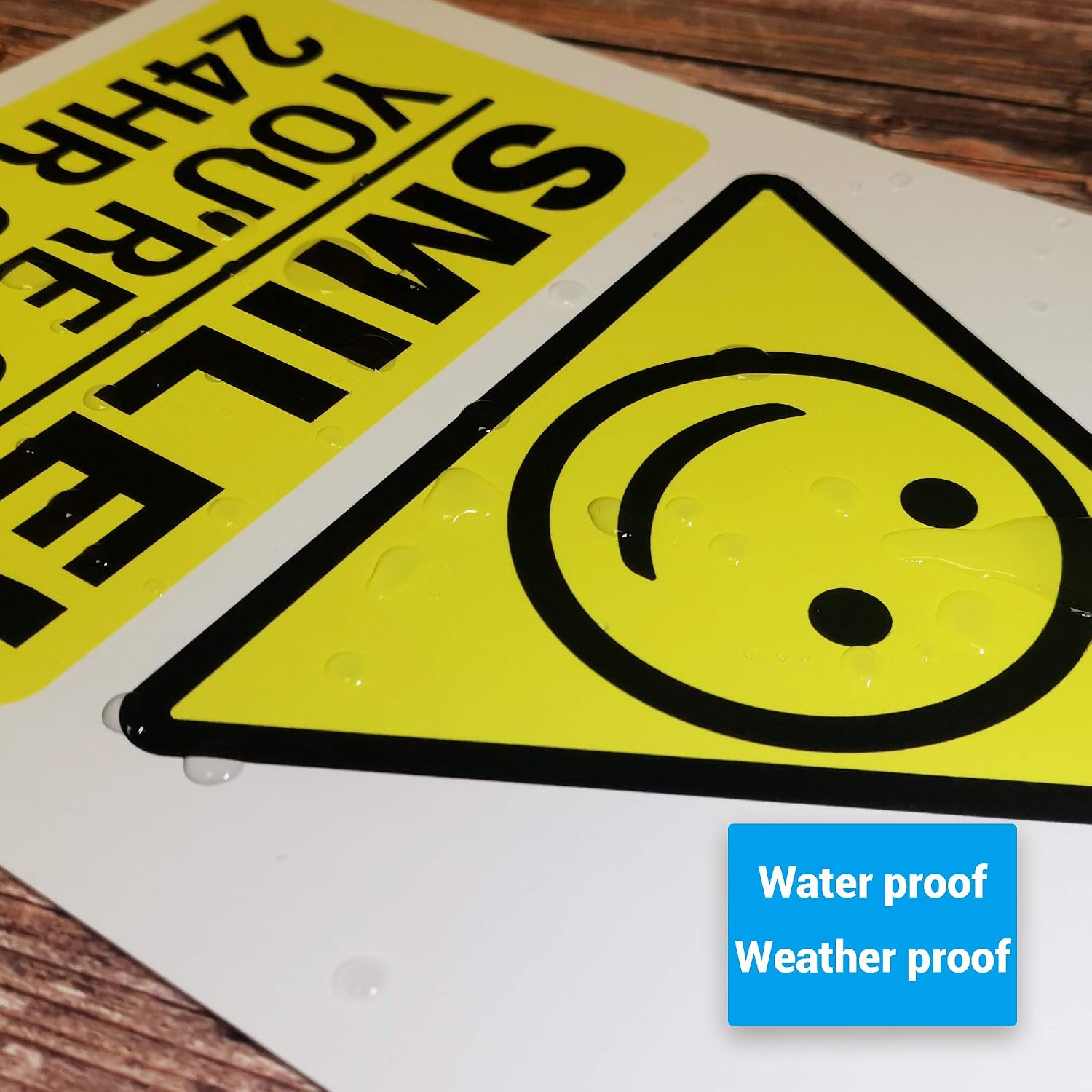 ‘SMILE’ ‘YOU’RE ON 24HR CCTV’ Warning Sign. Tough, Durable and Rust-Proof Weatherproof PVC Sign for Outdoor Use 210MM X 148MM. No 009 - Image 4