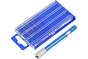 SKRFREN 21 PCS Metric Mini Micro Drill Bit Set, Carburetor Jet Drill Bits Pin Vise Set Numbered 61-80 Mini Jeweler's Chuck Vice Hss Twist Drills Bits with Mini-Pin Vise & Plastic Case for Wood Jewelry DIY