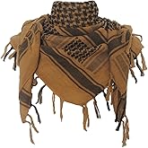 Explore Land Cotton Shemagh Keffiyeh Tactical Desert Scarf Neck Head Wrap with Tassel for Men Women