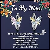 Hypoallergenic Butterfly Earrings for Granddaughter, Niece, Perfect Christmas, Birthday, Valentine's Day Gifts for Girls, Safe Kids Earrings