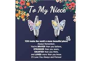 LAVEIR Hypoallergenic Butterfly Earrings for Granddaughter, Niece, Perfect Christmas, Birthday, Valentine's Day Gifts for Girls, Safe Kids Earrings