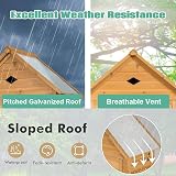 Tangzon Wooden Garden Storage Shed 5 Shelves Lockable Double Door 70x45x160cm view 2