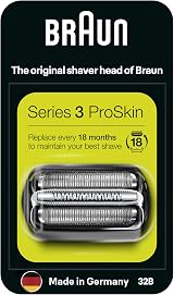 Braun Series 3 Replacement Shaver Head 32B ProSkin Compatible Black