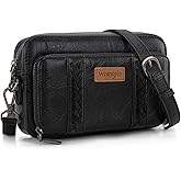 Wrangler Crossbody Bag for Women Shoulder Purse Small Multi Pocket Crossover Bag with Adjustable Strap