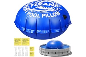 TIXANF 6Ft Winter Pool Pillow,Thickened Flexible and Durable PVC Pool Pillows for Above Ground Pools,Swimming Pool Closing Winter Kit,Rope and Patch Included,Round