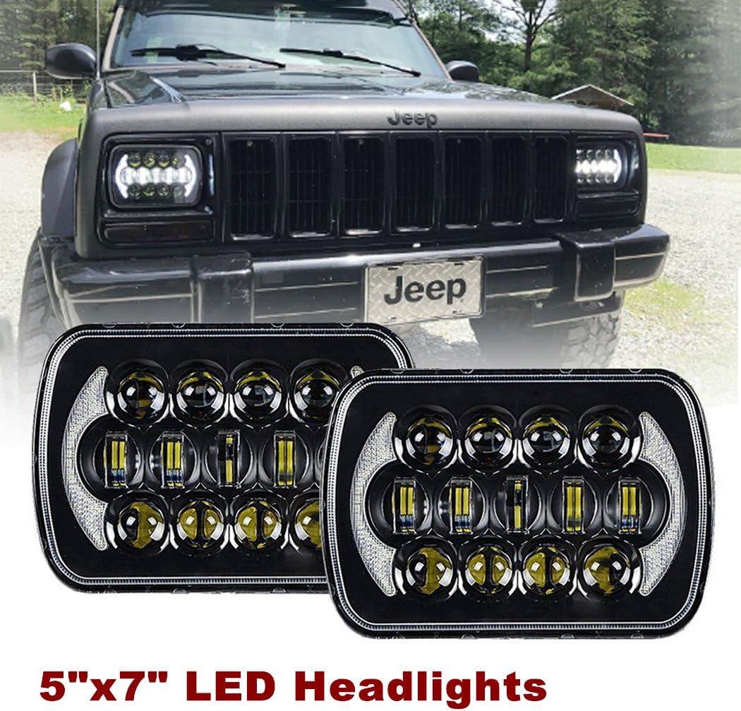 SXMA (2 Pcs) DOT Certified 5''x7' 6x7 inch CREE LED Headlights with High Low Beam DRL for Jeep