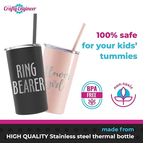 Personalized Flower Girl & Ring Bearer Water Bottle – 12oz Insulated Stainless Steel