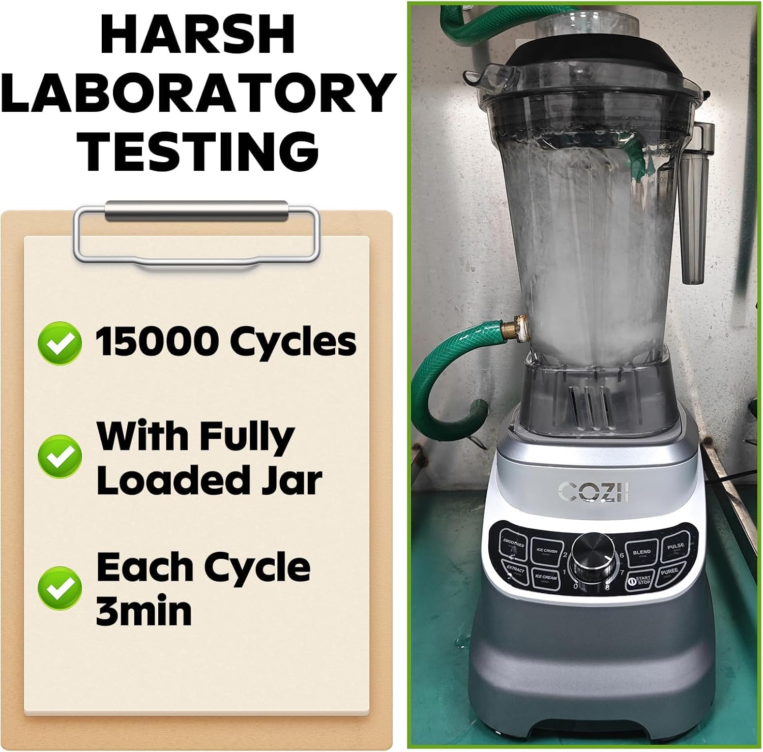 COZII Batidoras de encimera para cocina, profesional de 2000 vatios pico para batidos/trituración de hielo/bebidas congeladas/puré, licuadora de batidos con jarra de 64 oz y taza para llevar de 21 oz, apta para lavavajillas, gris oscuro