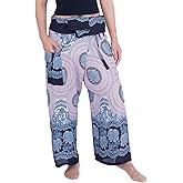 Lannaclothesdesign Women's Thai Fisherman Pants Yoga Trousers Wide Legs Pants