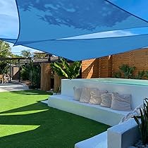 ShadeMart Toldo Rectangular SMSLR De 10 X 15 Pies, Color Azul, Permeable Al Agua Y Al Aire Y Resistente A Los Rayos UV, Resistente, Para Patio Al Aire Libre, Personalizamos El