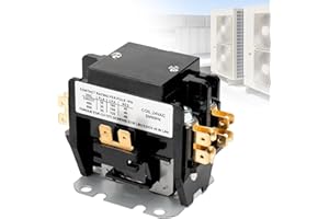 SUNJIKA 2 Pole 24v Coil 30 Amp Contactor,High-Power Replacement Relays Compatible with HVAC,Heat Pumps,Refrigeration Systems,Compressors & Elevators,Durable Electrical Relay Switch for Heavy-Duty Devices