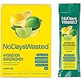 No Days Wasted Hydration Replenisher 15 Count - Electrolyte Powder Drink Mix - Lemon Lime - Sodium and Potassium for Rehydrating Plus Vitamins for Support (15 Count)