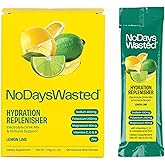 No Days Wasted Hydration Replenisher 15 Count - Electrolyte Powder Drink Mix - Lemon Lime - Sodium and Potassium for Rehydrating Plus Vitamins for Support (15 Count)