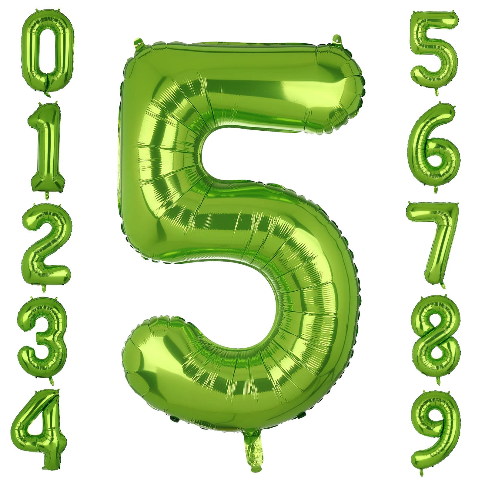 Large Foil Green Number 5 Balloons Big Mylar Helium Balloon Birthdays Party Decorations Supplies 40 Inch