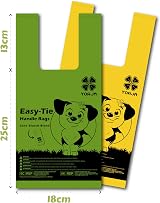 YORJA Tie Handles Dog Poo Bags 440 Thick Leak-Proof 18x38cm Biodegradable view 5