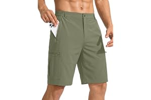 TUREFACE Men's Casual 9" Cargo Shorts Lightweight Hiking Outdoor Work Shorts with Zipper Pockets for Men Travel Golf Camping