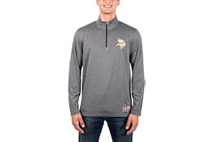 Ultra Game Adults NFL Official Super Soft Quarter Zip Long Sleeve T-Shirt