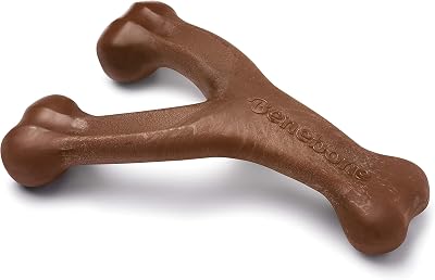 Benebone Wishbone Dog Chew Toy for Aggressive Chewers Real Peanut Large