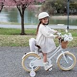 Glerc 12 Inch Kids Bike for Girls 3 4 5 Years Basket Bell Stabilisers White view 8