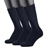 COTTON DAY Mens Combed Cotton Dress Socks Seamless Toe Black Gray Navy Blue | Nature, Soft, Breathable, Combed Cotton Oeko-Tex Standard 100 Certified, Latex Free, Reinforced Heel and Toe 3 Pack