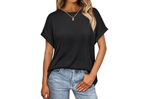 AUTOMET Women Tops Casual Basic T Shirts Loose Fit Crewneck Short Sleeve Summer Outfits