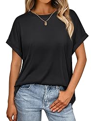 AUTOMET Womens Summer Tops Casual Basic Shirts