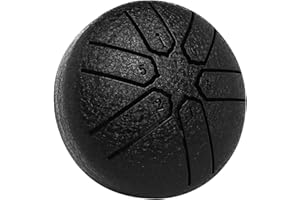 OULFOT brand steel drums Mini steel tongue drum 3-inch 6-note Metal tambourine Ethereal drum 6-color optional outdoor music gift small percussion instruments (Black)