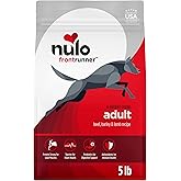 Nulo Frontrunner Dry Dog Food - Adult High-Protein Beef, Barley & Lamb Recipe, Natural Kibble with Ancient Grains, Probiotics, Taurine, Omega 3 for Small, Medium and Large Breeds, 5lb Bag