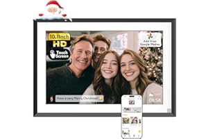 NexFoto 10.1” Digital Picture Frame 64GB, HD Touchscreen WiFi Electronic Photo Frame, Share Photos/Videos via APP/USB, Add Pics from Google Photos, Unboxing Gift Mode, for Christmas/Mom, Black