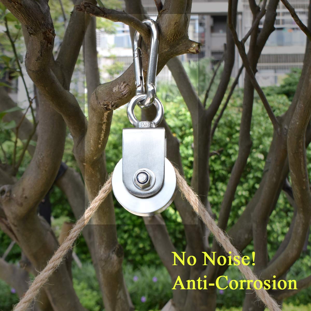 Penkwiio 1PCS Heavy Duty U Type Single Wheel Pulley Block Duplex Bearing 304 Stainless Steel 360 Degree Rotation Smooth Loading 1760lb/800 Kg for Material Handling and Moving: Industrial & Scientific