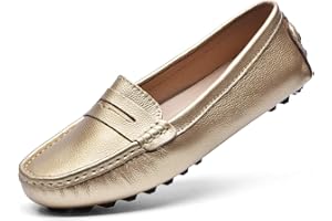 BEAUSEEN Womens Loafers Designer Loafers Women Shoes Leather Women Driving Loafers