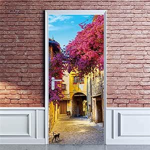 Svvseso® De La Puerta 3D95X215Cm - Planta Púrpura Paisaje