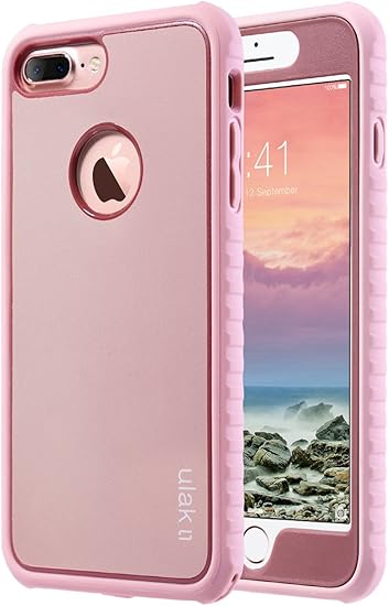 Amazon Com Ulak Iphone 7 Plus Case Shockproof Tpu Bumper Cover With Front Frame Heavy Duty Protection Durable Anti Slip Protective Phone Case Hard Shell Designed For Women Girls Rose Gold