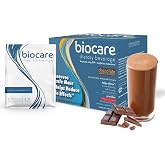 Biocare Nutritional Beverage for GLP-1 Users, Dietary Powder Drink Provides 30 g Essential Protein, 26 Vitamins/Minerals, Helps Ease Nausea, Bloating, Constipation, Chocolate Shake 14ct