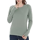 netdraw Women's Ultra Soft Bamboo Viscose Workout T-Shirt Long Sleeve Cooling Lighweight Tops with Thumbholes