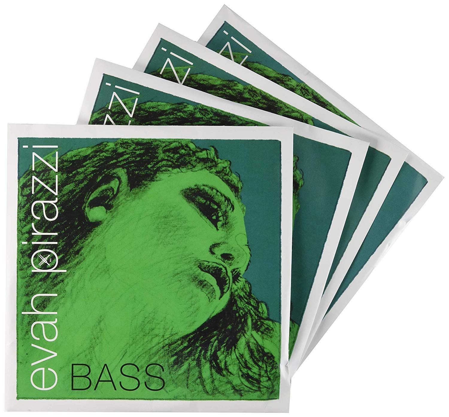 Pirastro Double Bass Evah Pirazzi String Set, Medium Premium Steel Strings Made With Fine Flexible Synthetic Core, Replacement Accessory for Professional and Double Bass Players