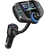 (Upgraded Version) Bluetooth FM Transmitter, Sumind Wireless Radio Adapter Hands-Free Car Kit with 1.7 Inch Display, QC3.0 an