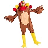 LETIME Adult Onesie Halloween Costume Thanksgiving Halloween Turkey Costume for Women and Men