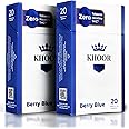 KHOOR Herbal Cigarettes - 2 Berry Blue Packs, Non-Addictive, Tobacco-Free & Nicotine-Free, Traditional Cigarette Substitute, Premium Blueberry Flavor - 2 Packs (40 Sticks)
