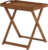 Furinno TIOMAN Outdoor Table, Foldable, Removable Tray, Natural Wood view 5