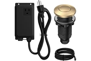 ANWOLL Garbage Disposal Air Switch Kit - UL Listed, Professional Sink Top On/Off Button, Champagne Bronze Finish, Compatible with Delta Faucet, Universal Fit for All Garbage Disposals